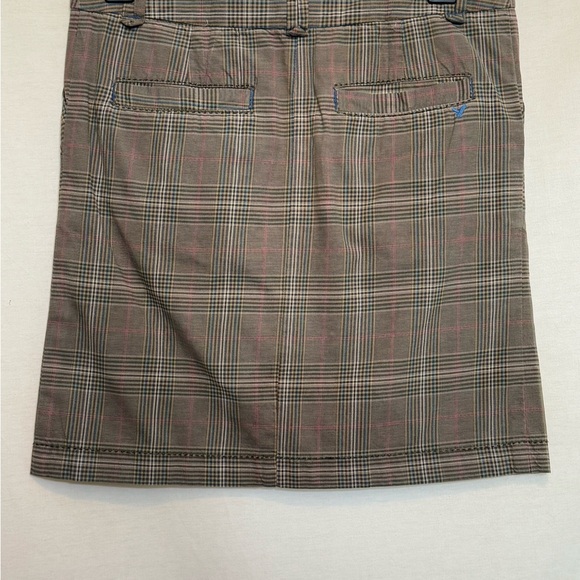 E-111 American Eagle Outfitters Green & Cream Plaid MIDI Skirt‎ Size 0 - Picture 6 of 13